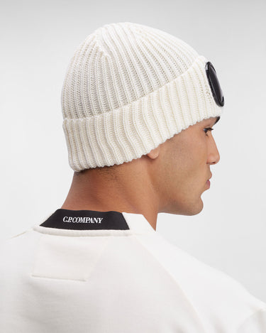 Extra Fine Merino Wool Goggle Beanie Gauze White