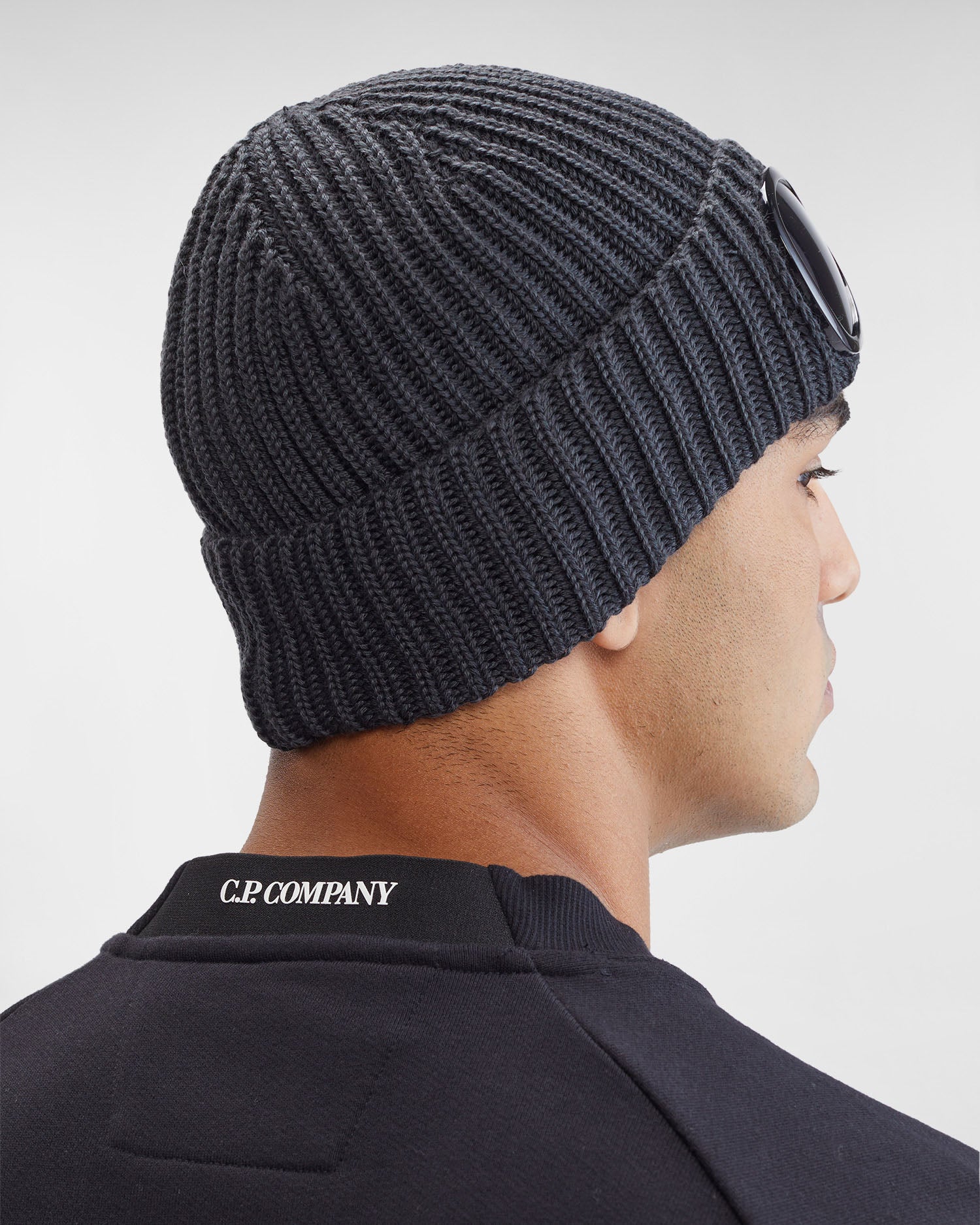 extra fine merino wool goggle beanie C.P. Company Gray Goggle Beanie