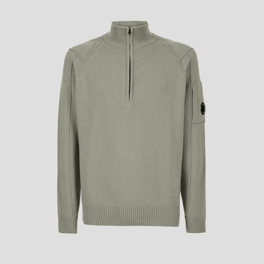 Lambswool Quarter Zipped Knit Silver Sage