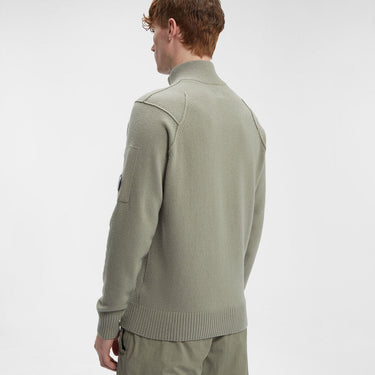 Lambswool Quarter Zipped Knit Silver Sage