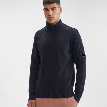Lambswool Quarter Zipped Knit Total Eclipse