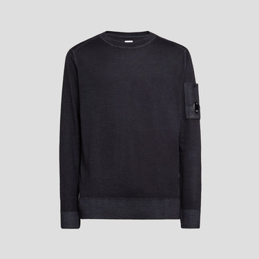 Merino Wool Plain Jumper Black