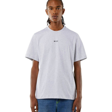 Round neck cotton T-shirt with micro logo Light Grey