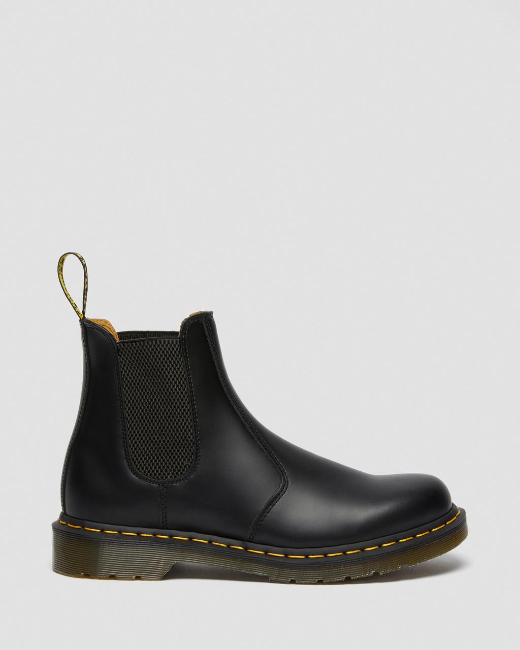 Unisex 2976 Yellow Stitch Smooth Leather Chelsea Boots Black Smooth ...