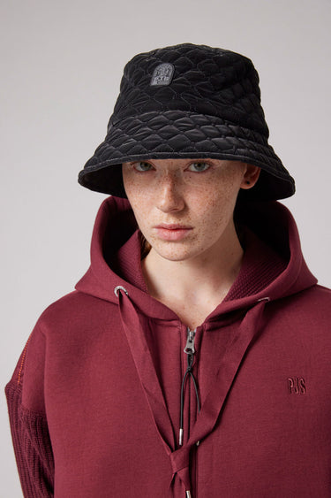 PUFFER - BUCKET QUILT HAT Black