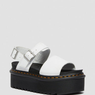 Voss Women's Leather Strap Platform Sandals White