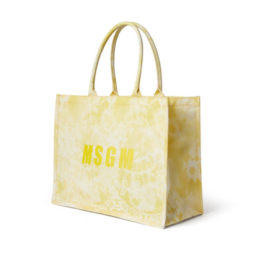 Mini country bag with "trompe l'oeil lace" print Yellow