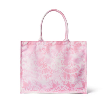 Mini country bag with "trompe l'oeil lace" print Pink