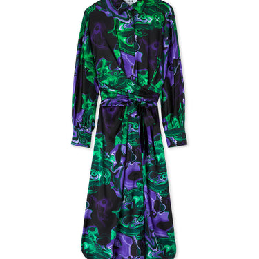 Chemisier dress with "Magma" print Violet