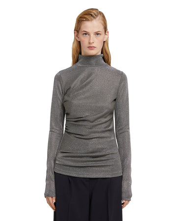 Top in fluid glittery jersey Grey
