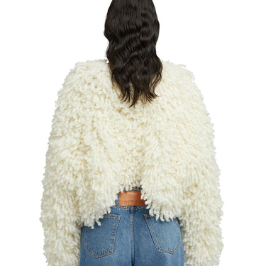 Sweater with "Boucle Meta fur" concept White