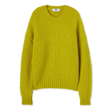 Blended wool crewneck sweater "Warm Winter" Yellow