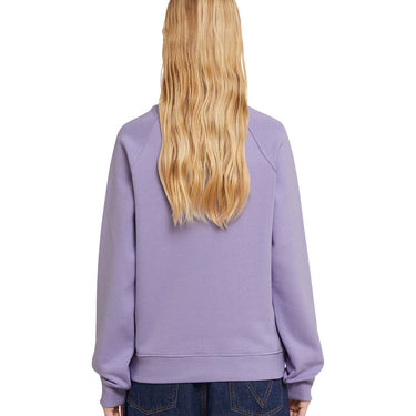 Cotton Crewneck t-shirt with new brushed MSGM logo Lilac