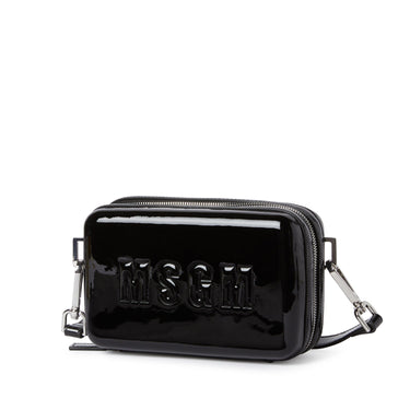 Faux fur pouch with embossed MSGM logo Black