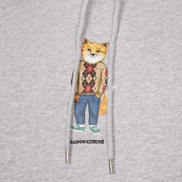 Maison Kitsune Dressed Fox Regular Hoodie Light Grey Melange