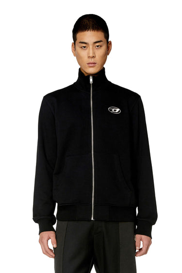 S-Ginni-Zip-Od Zip-up sweatshirt with metallic logo Black