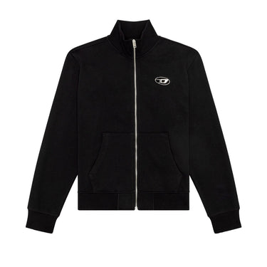 S-Ginni-Zip-Od Zip-up sweatshirt with metallic logo Black
