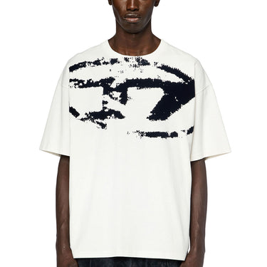 T-Boxt-N14 T-shirt with distressed flocked logo Off White