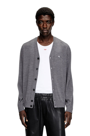 K-Volto Wool cardigan with cut-out logo Grey