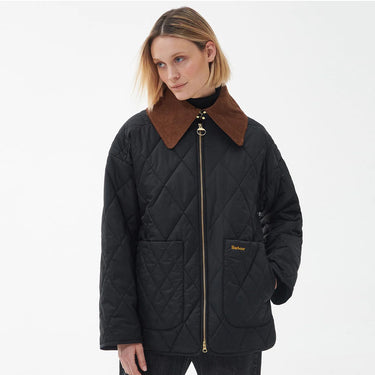 Barbour Woodhall Quilted Jacket Classic Black/Classic Black/Sage Tartan