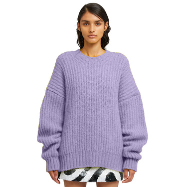 Blended wool crewneck sweater "Warm Winter" Lilac