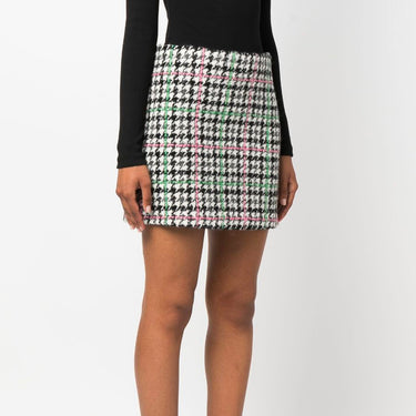 Blended wool mini skirt with "Micro Check Wool" motif Grey