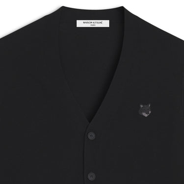 Bold Fox Head Patch Regular Cardigan Black
