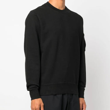 Brushed & Emerized Diagonal Fleece Lens Sweatshirt Black