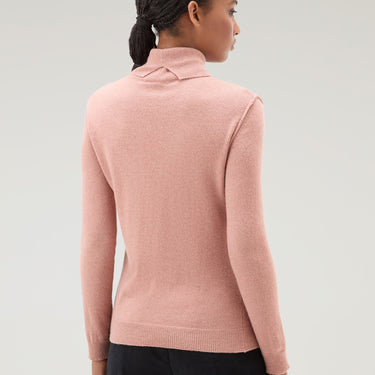 Turtleneck Sweater in Wool Blend Dry Rose