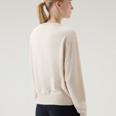 Crewneck Sweater in Wool Blend Milky Cream