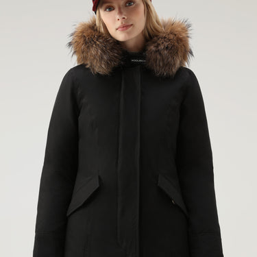 Arctic Parka in Ramar Cloth with Detachable Fur Trim Black
