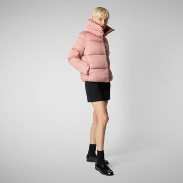 Woman's animal free puffer jacket Felicity in MISTY ROSE