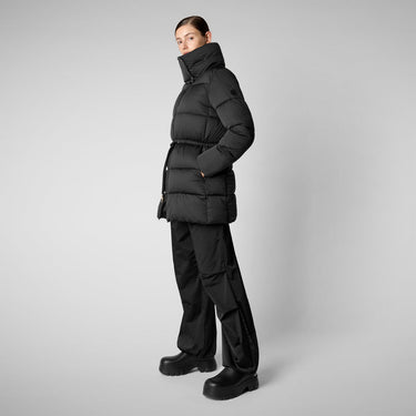 Woman's animal free puffer jacket Petunia in black