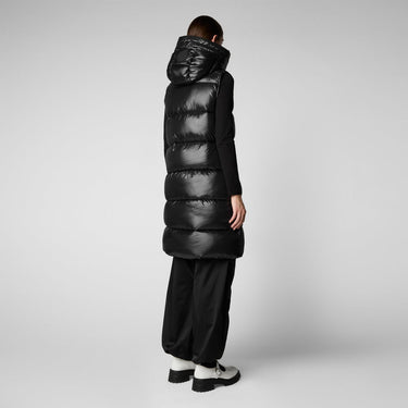 Woman's Iria Hooded Puffer Vest in Black