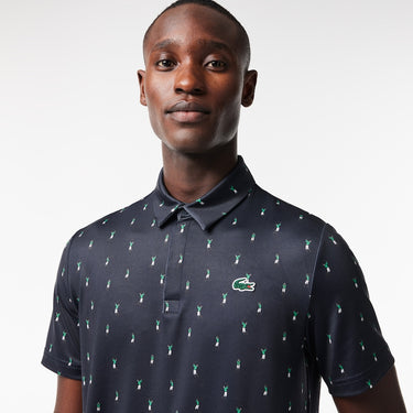 Men’s Golf Printed Recycled Polyester Polo Navy Blue