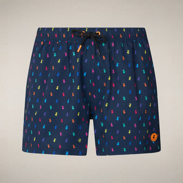 Men's Swim Shorts Ademir in Navy Blue with Ducks print