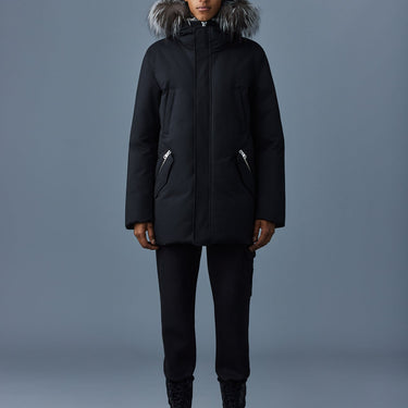 EDWARD 2-in-1 down parka with hooded bib and silver fox fur