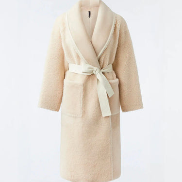Hana 2-in-1 Shearling Robe Coat Cream