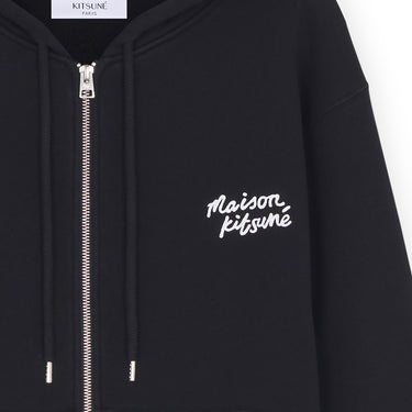 Handwriting Comfort Zipped Hoodie Black/White Bicolor