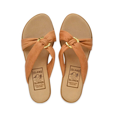Island Slipper Leather Slide With Ring Tan