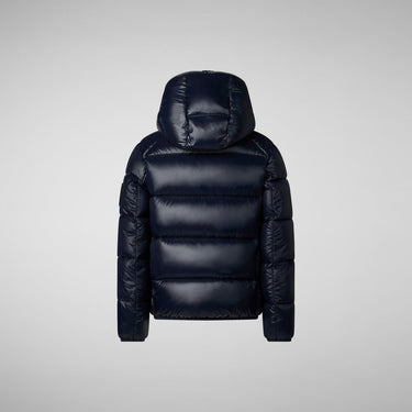 Boy's Artie Hooded Puffer Jacket in Blue Black
