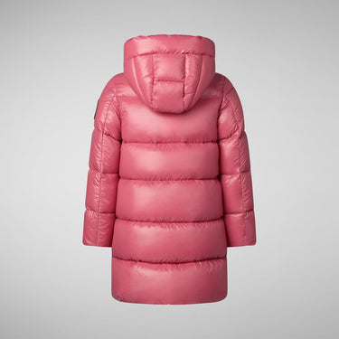 Girls' animal free puffer jacket Millie in bloom pink