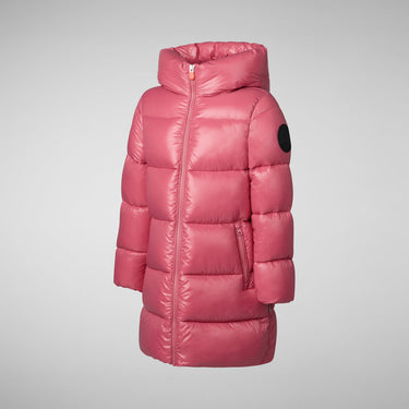 Girls' animal free puffer jacket Millie in bloom pink