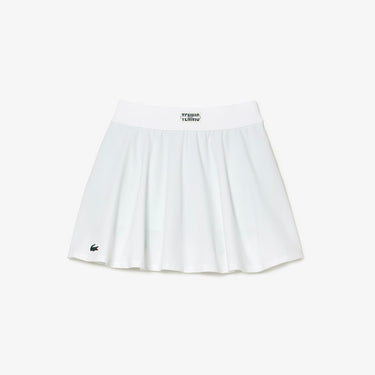 Pleat Back Tennis Skirt with Contrast Shorts White / Green