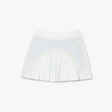 Pleat Back Tennis Skirt with Contrast Shorts White / Green