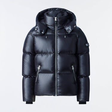 KENT-Z lustrous light down jacket with hood Black