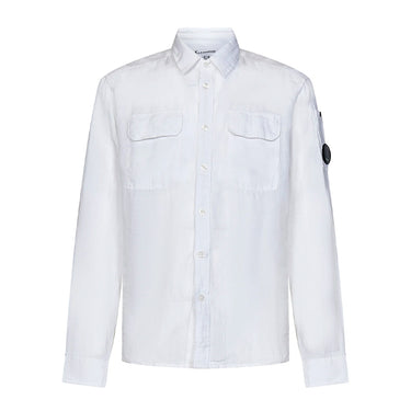 Linen Pocket Shirt Gauze White