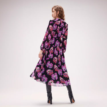 Link Dress In Print Micro Pleats