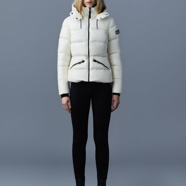 MADALYN lustrous light down jacket with hood for ladies Cream