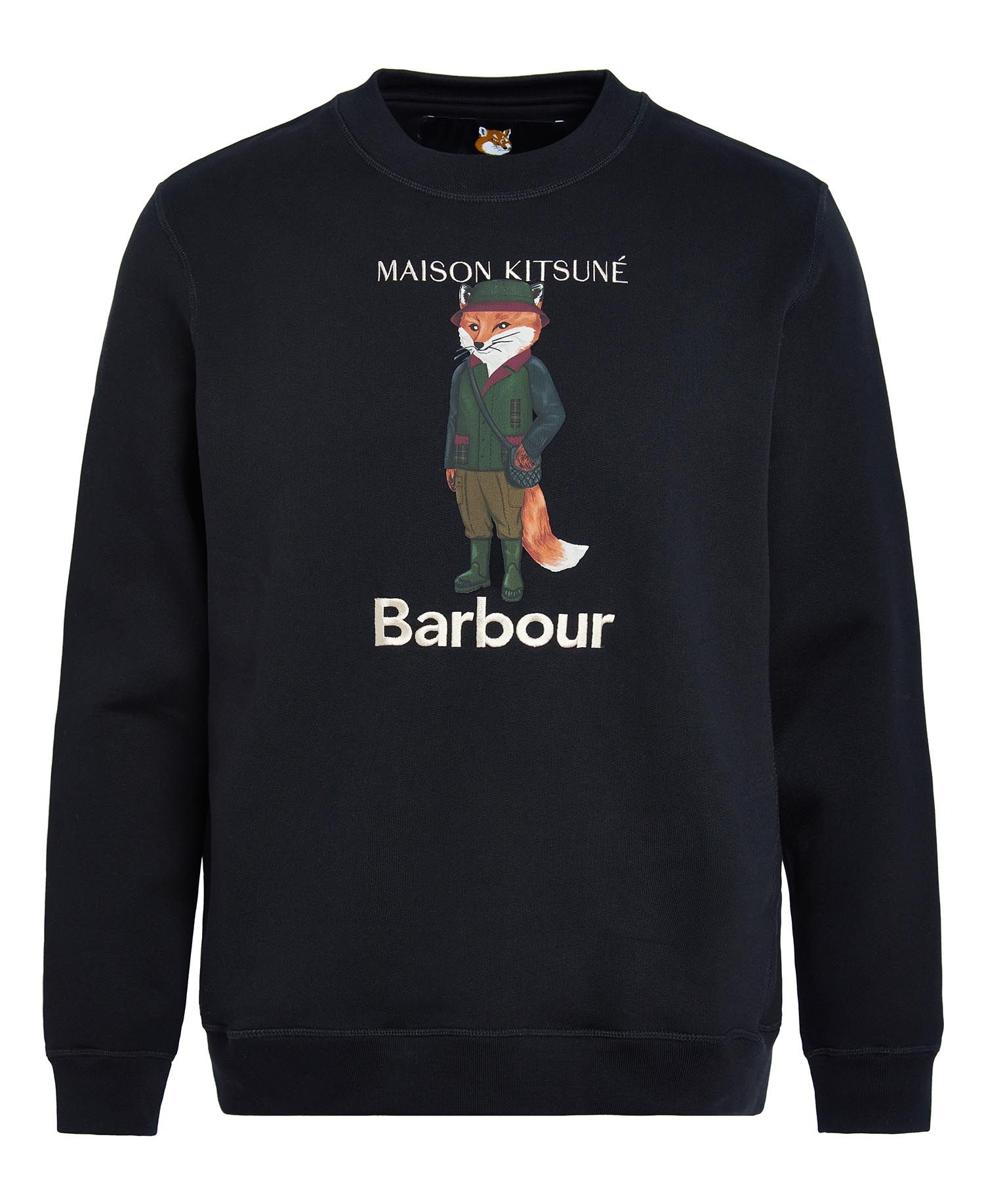 Barbour x Maison Kitsuné Beaufort Fox Sweatshirt Black – rue de can